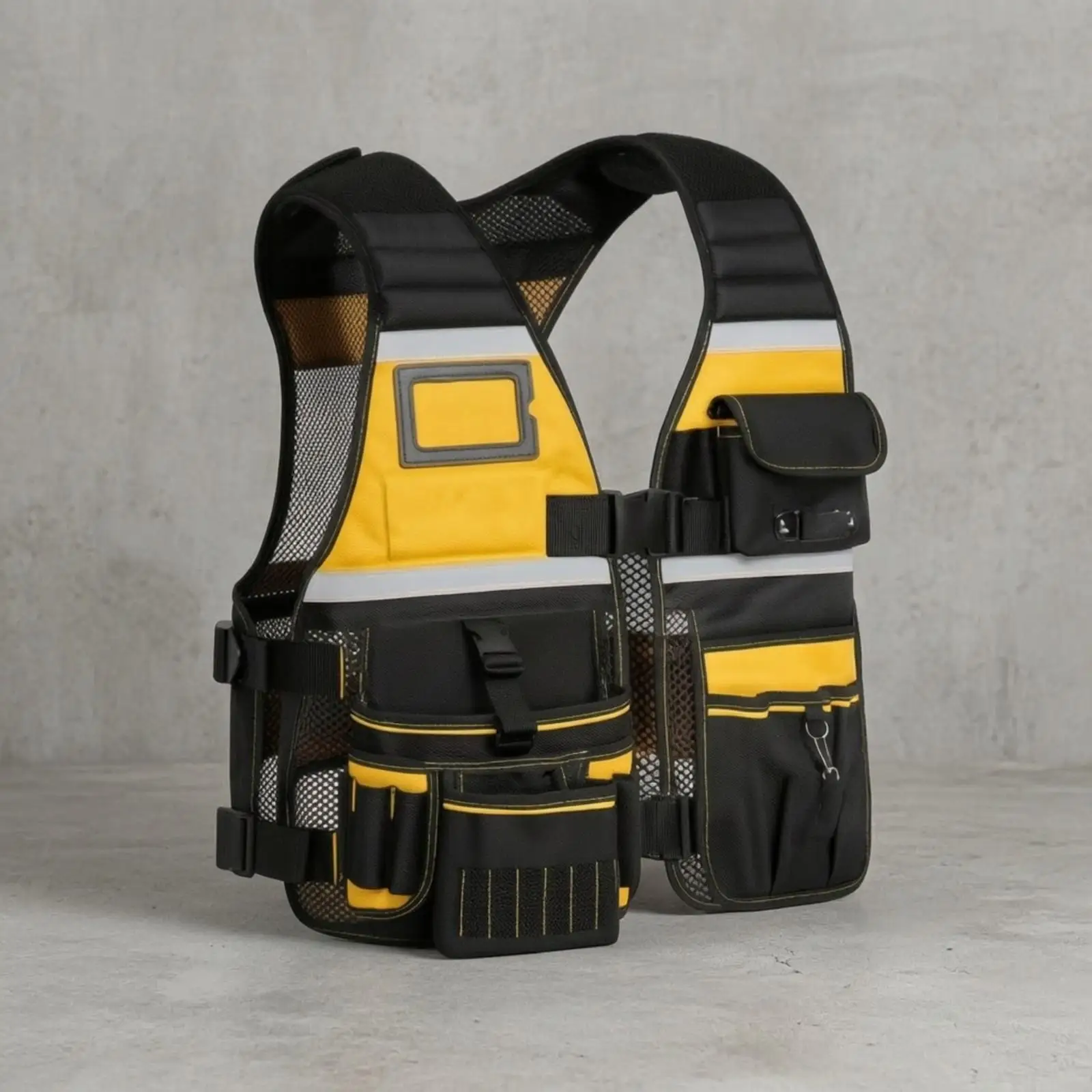 Multi-Use Tool Vest Heavy Duty Reflective Utility Gear Vest Hands for Electricians, Maintenance Workers, Job Sites, Workshops,