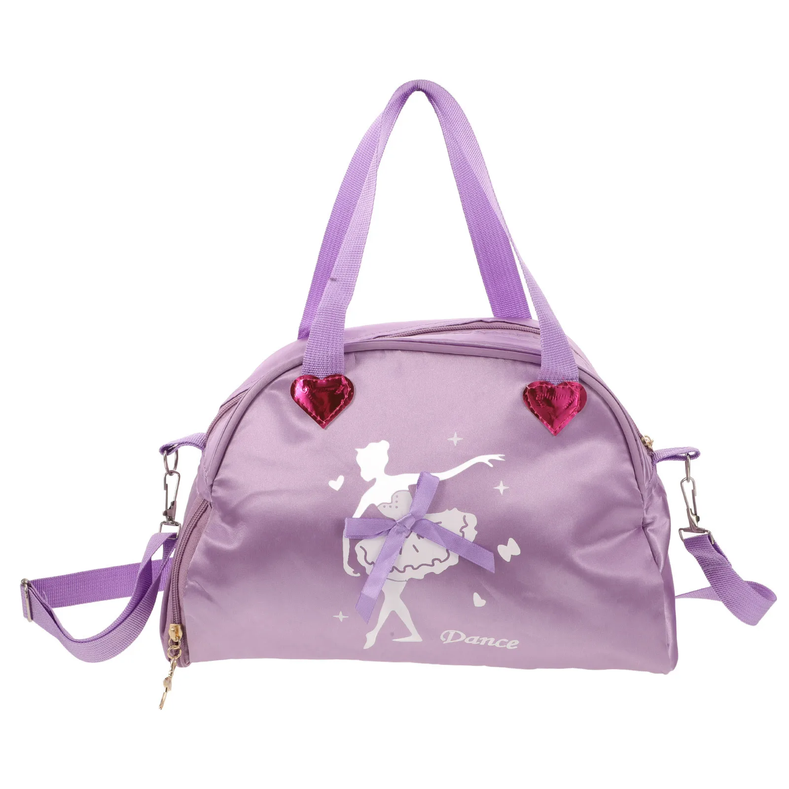 لطيف الباليه الرقص حقيبة القلب الترتر النعال حقيبة تخزين الباليه اكسسوارات الغداء على ظهره #3