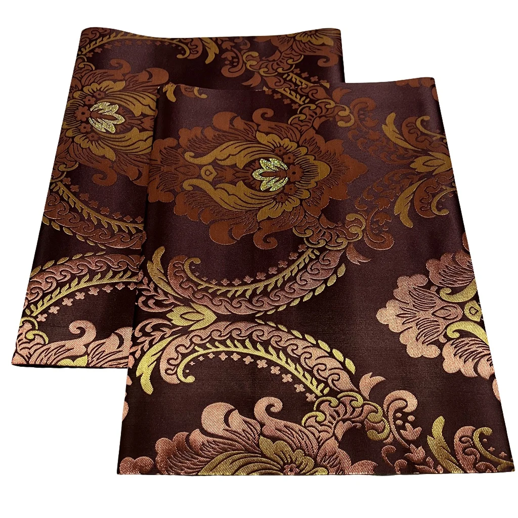 

Elegant Floral Print 3D Embroidered Sego Gele Hayes Headtie Wrapp Fabric Traditional Accessory For Women Wedding Party 2Pcs/Bag