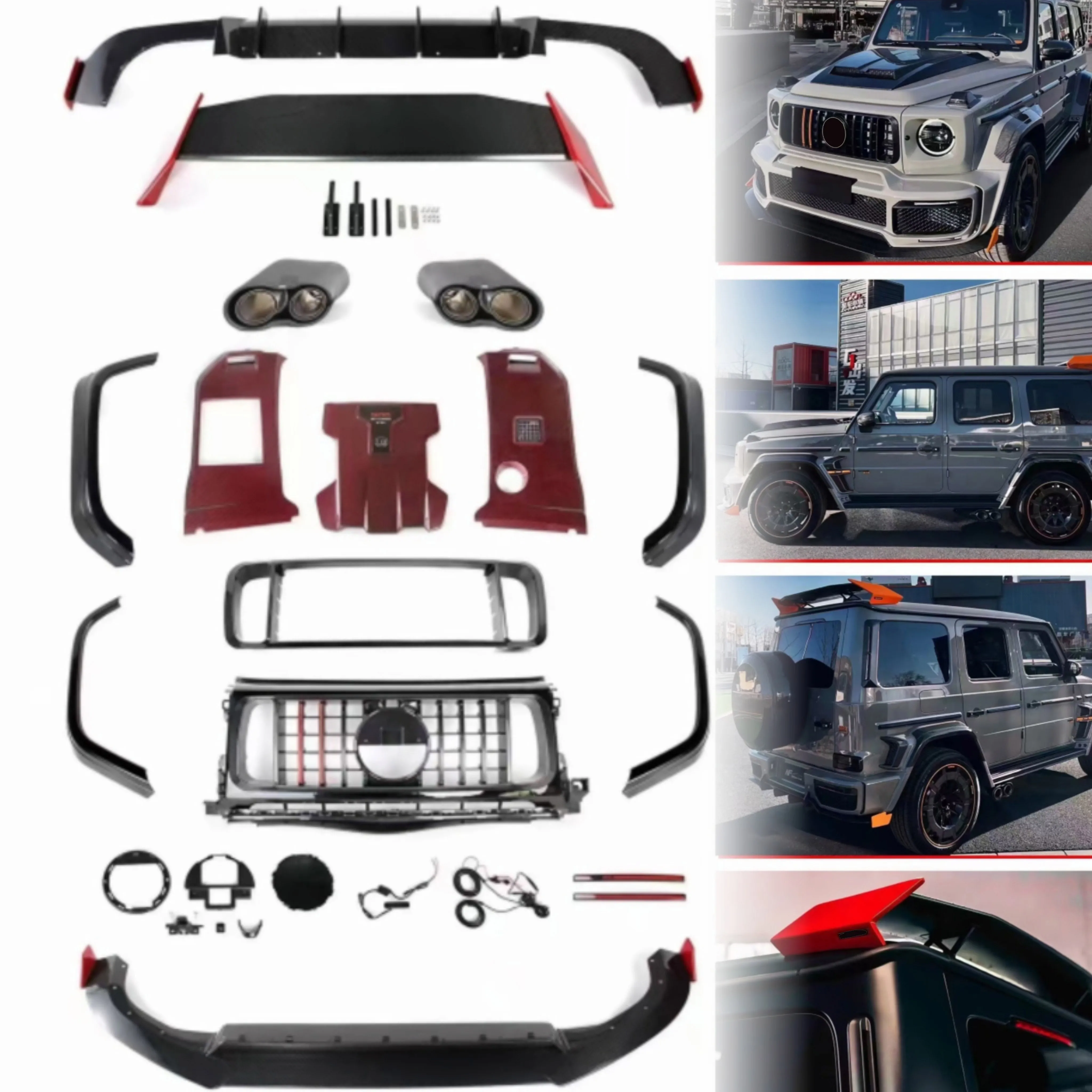 Classic Car Restomod Body KitsRocket Style Bodykit For G-Wagon G Class W463A W464 Widestar Rocket G900 Full Dry Carbon Body Kit