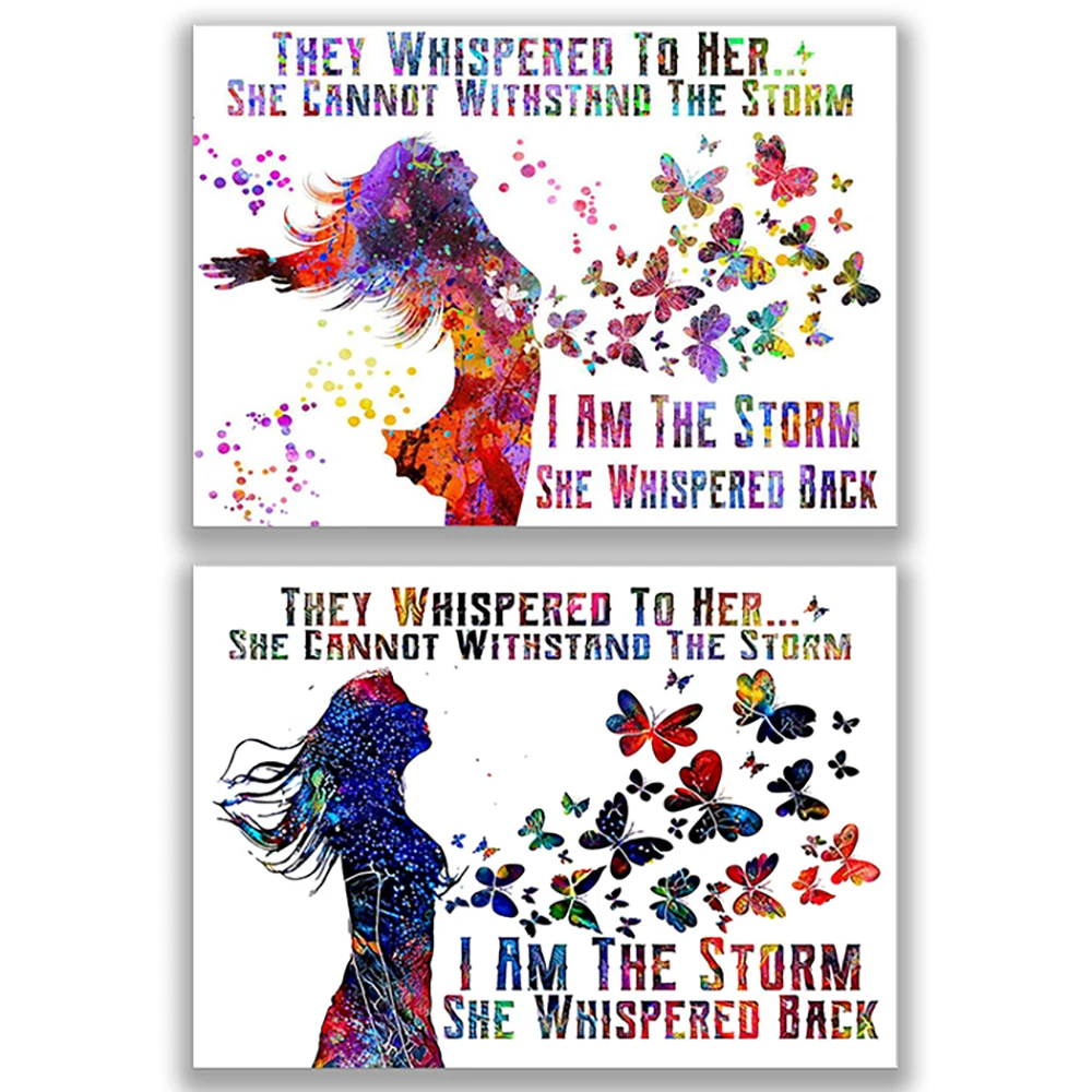 They whisper to him you can't take the storm positive motivation inspirational quotes poster uplifting encouragement gift for me
