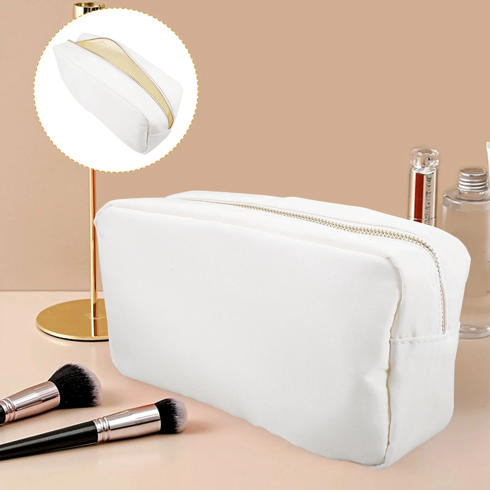 Nylonowa kosmetyczka podróżna na kosmetyki, duża pojemność, wodoodporna torba dla kobiet i nastolatek, przenośne przechowywanie.