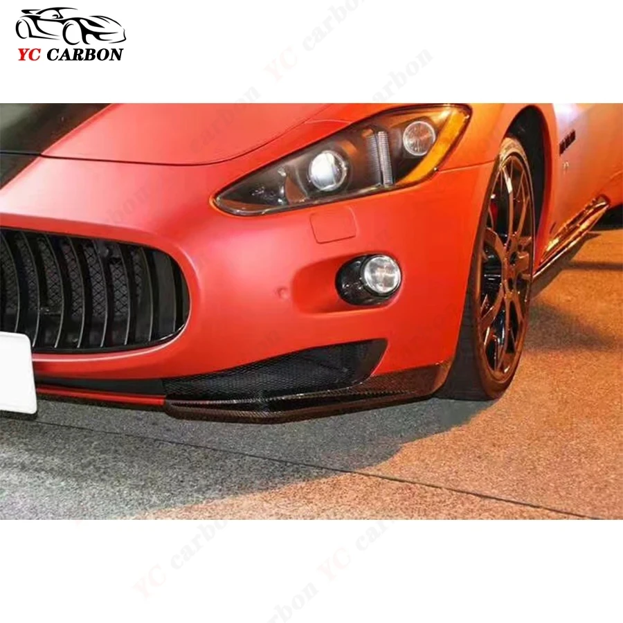 Carbon Fiber wrap angle Car Front Bumper Splitter For Maserati GT Corner Trim Cover Front Chin Modified and upgraded body kit