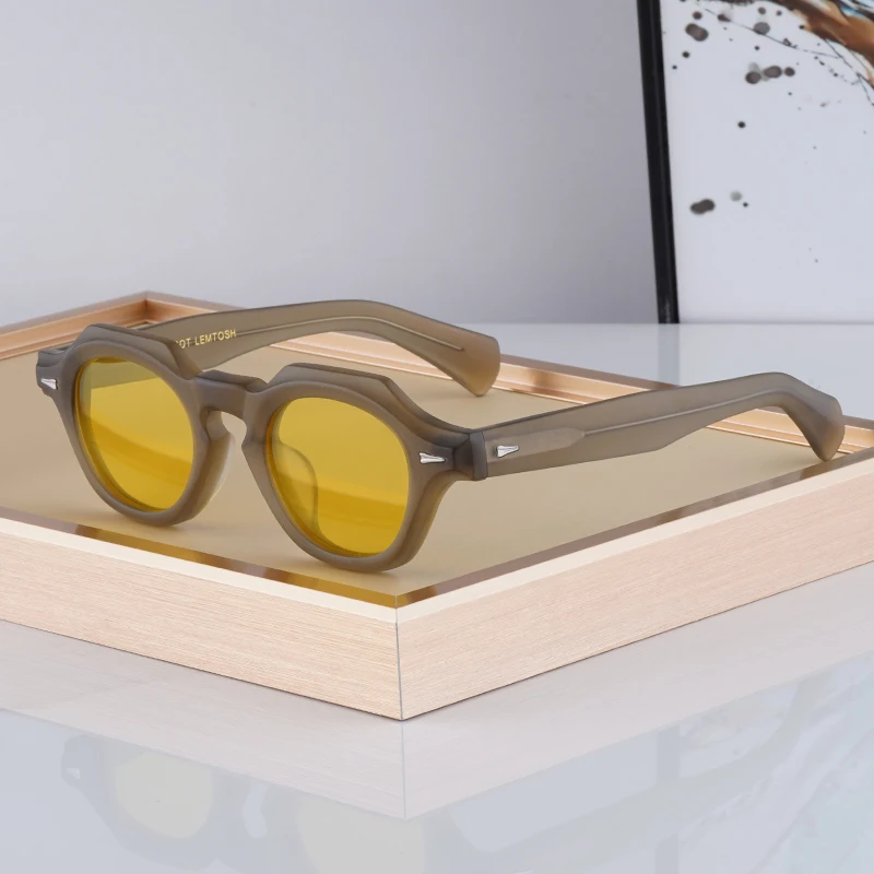

Large Size High Quality Thick Acetate Matte Black Sunglasses Men Women Eyeglasses Japanese Style Designer Driving Travel Glasses