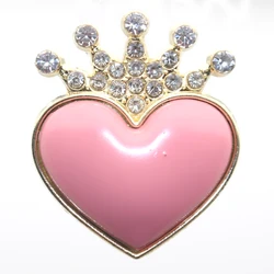 Diamond Heart-Shaped Crown, DIY Jewelry Accessories, Hair Accessories, Clothing, Decoration Materials, 25x29mm, New, 10Pcs