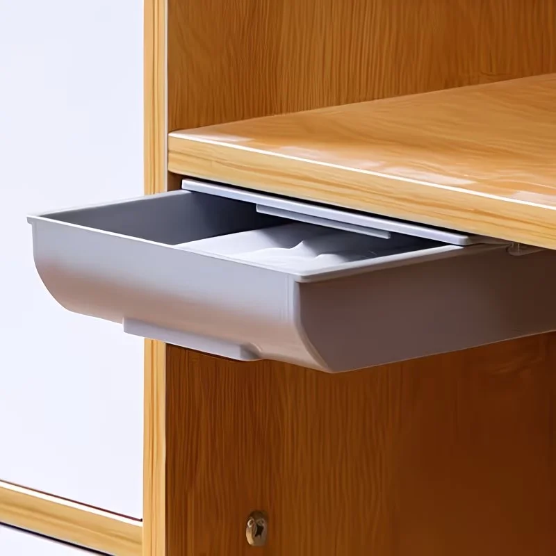 1 hidden under-desk storage box, sliding partition storage box, for home and school desktop storage and organization