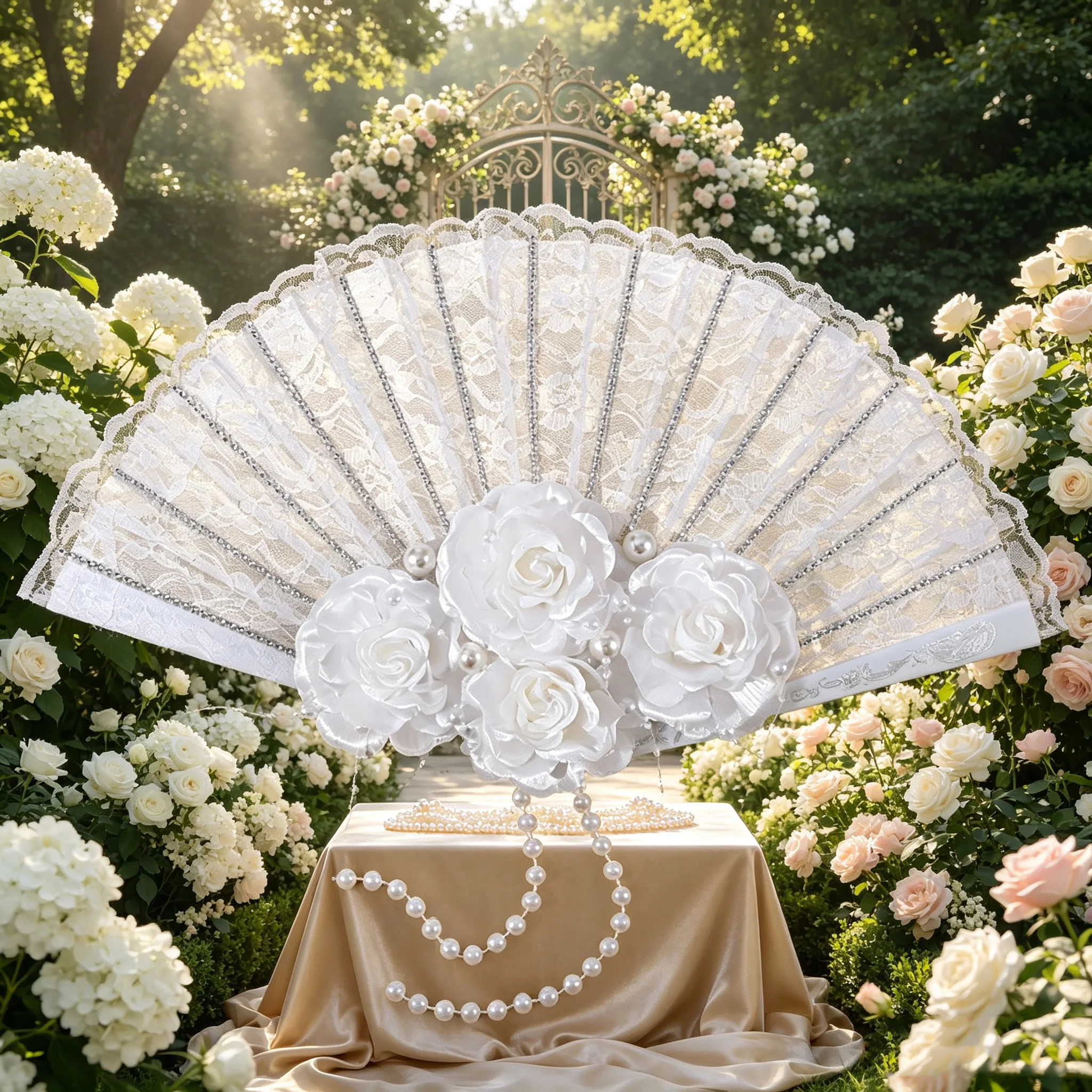 um-leque-de-penas-usado-para-a-danca-romantica-de-casamento-de-uma-noiva