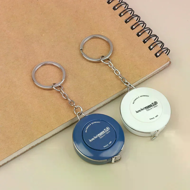 Keychain Tape Measure Portable Retractable Mini ABS Plastic Measure Ruler Centimeter Inch Roll Tape Measuring Tool 150/60Inch