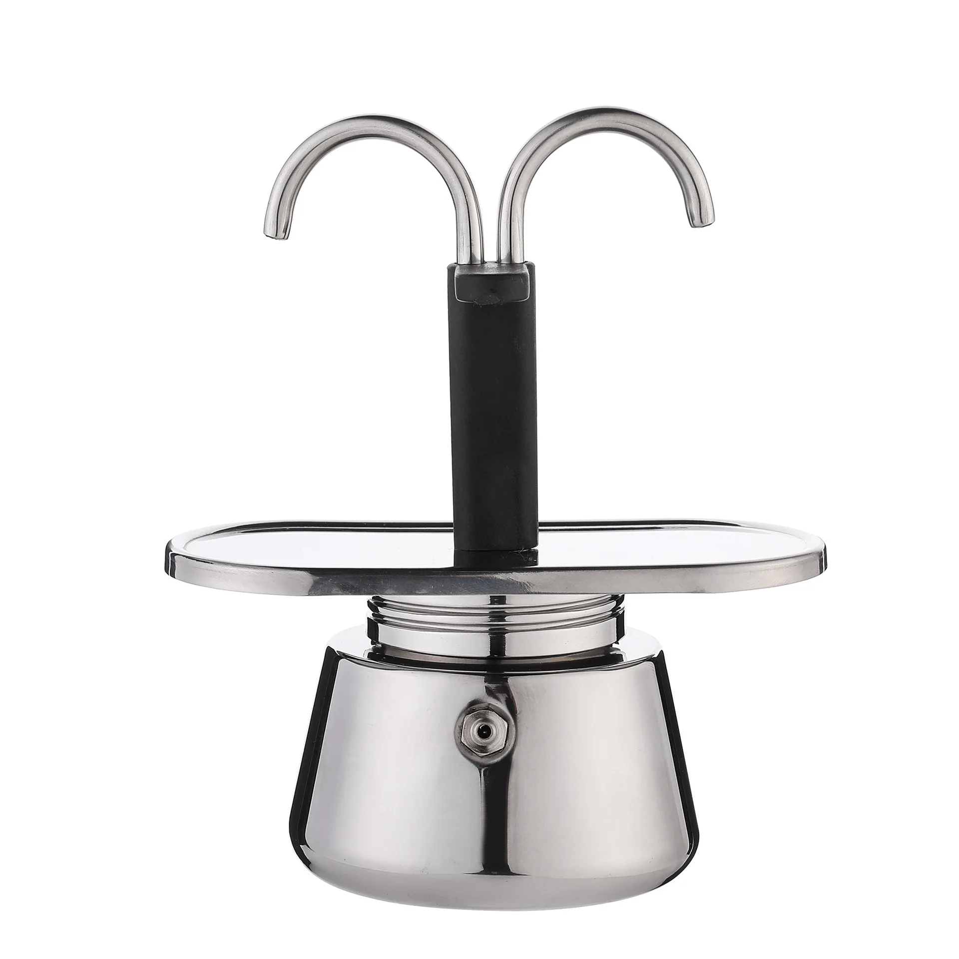 

Кофеварка из нержавеющей стали 304 (2026 год), с одним клапаном и изогнутой трубкой, в итальянском стиле, с двойным/одинарным изливом, кофеварка Мока