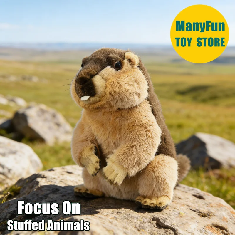 Marmot Plush Animal Realistic Rock Chuck Plushie Lifelike Groundhog Stuffed Toy Simulation Doll Lovers