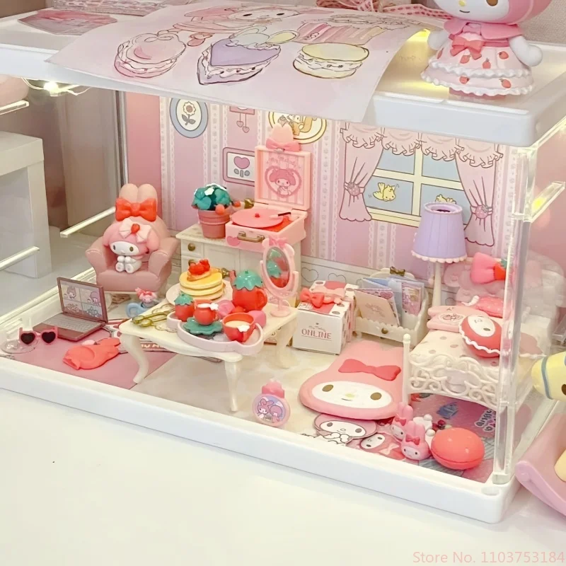 Re-Ment Gashapon Capsule Toy Blind Box Room - Cute Kawaii Strawberry Room, Cartoon Miniature Decoration, Candy Toy, Kids' Gifts