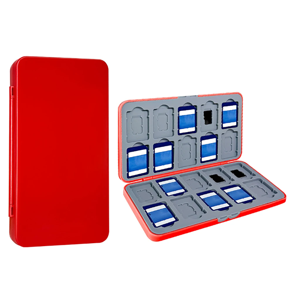 Draagbare SD- en Micro SD-kaartopbergdoos met 40 kaartsleuven (20 SD+20 TF), geschikt voor SDHC, SDMC, TF-kaarten