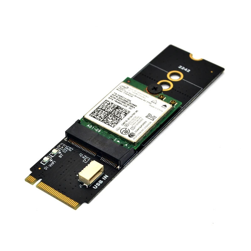 M.2 Wifi Adapter M.2 M Key to A+E Key Slot Wifi Bluetooth Network Card NGFF NVMe PCI express SSD Port to E key Slot Wifi Adapter