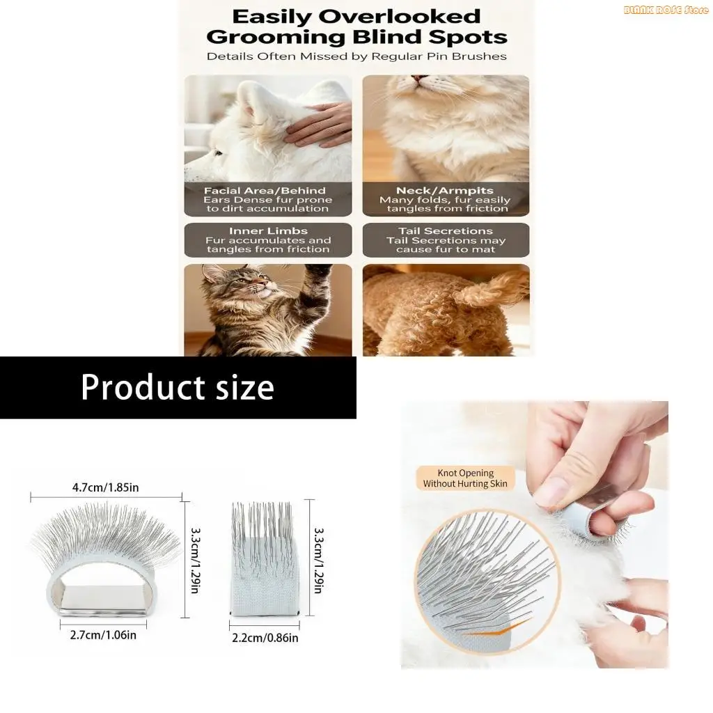 K1AE Compacts Ergonomic Dog Face Brush Sensitive Skin Tangles Removal Portable Home Travel Grooming Essential