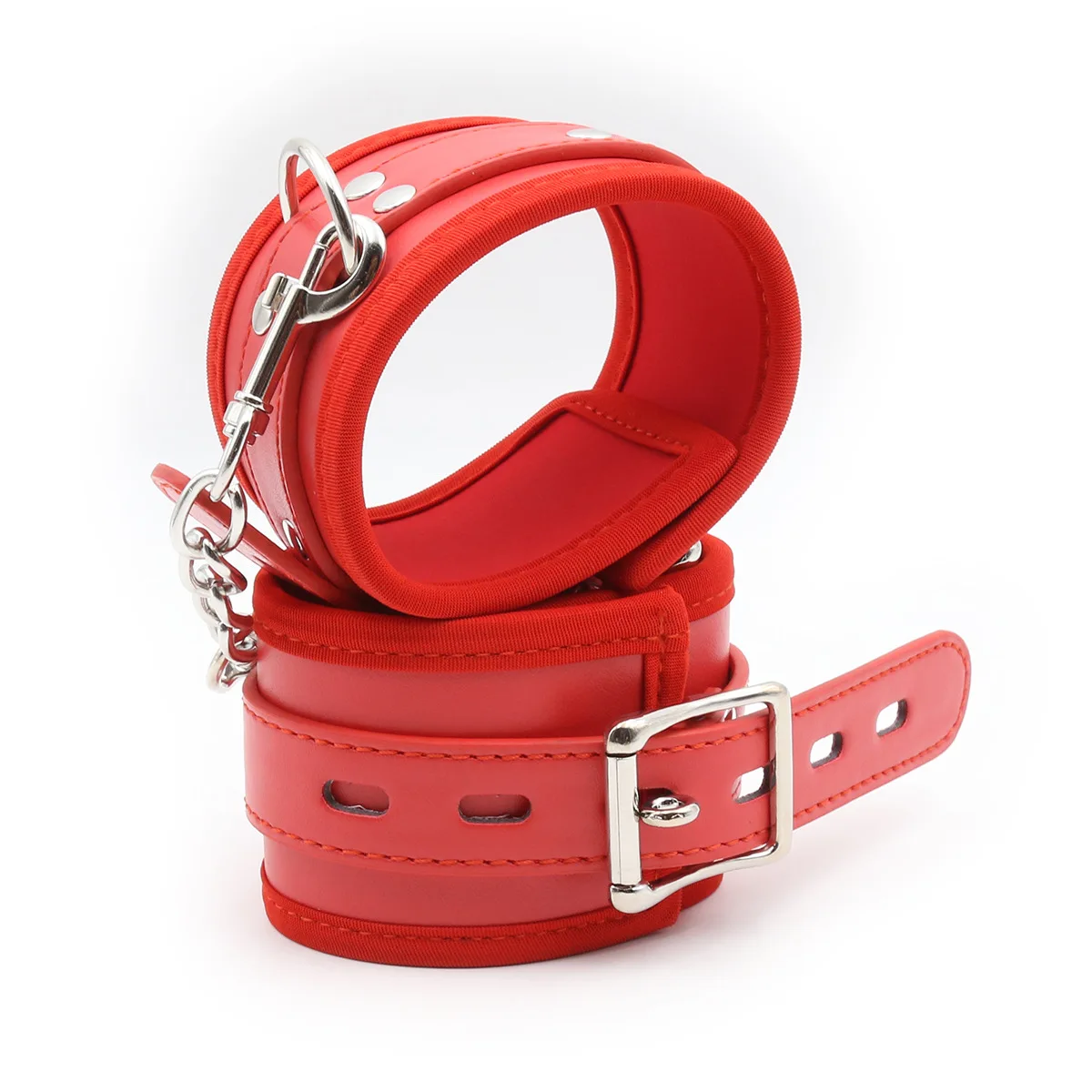 PU skóra miękka mankiety ręczne kostki opaska na nadgarstek zamykana klamra Bondage zamykana szekla seks-zabawka dla mężczyzn kobiety zabawki dla dorosłych