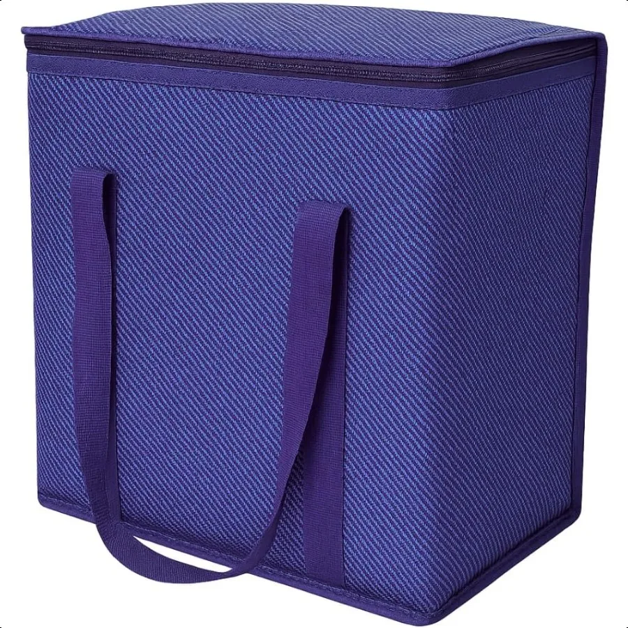 Bolsa de entrega de alimentos con aislamiento medio, bolsa térmica reutilizable de 13x7x13 para comidas frías y calientes, portador de comida plegable portátil para llevar
