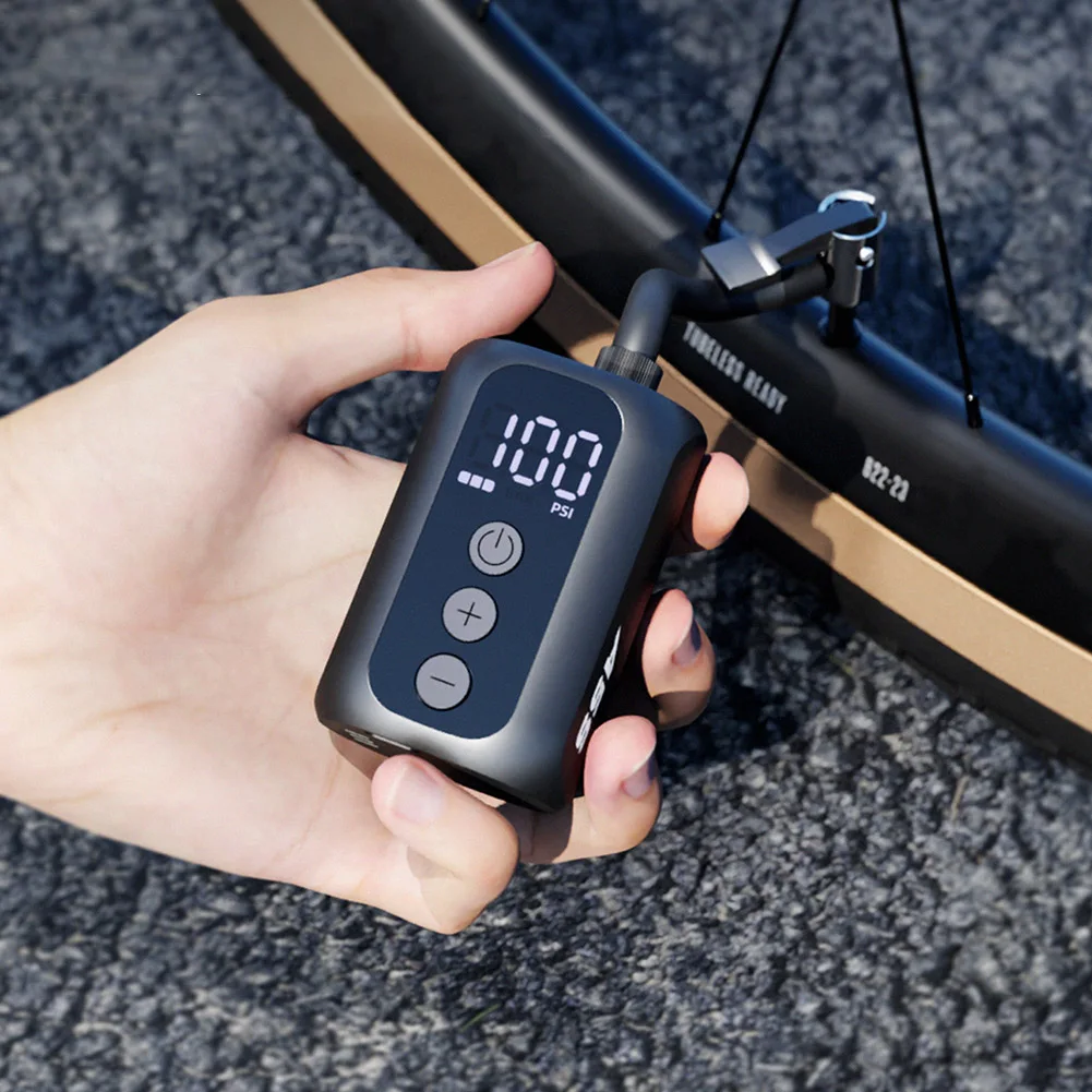 

100 PSI Mini Electric Pump Multifunctional Bicycle Tire Inflator USB Rechargeable Air Mattress Pump for Mountain/City/Road Bike