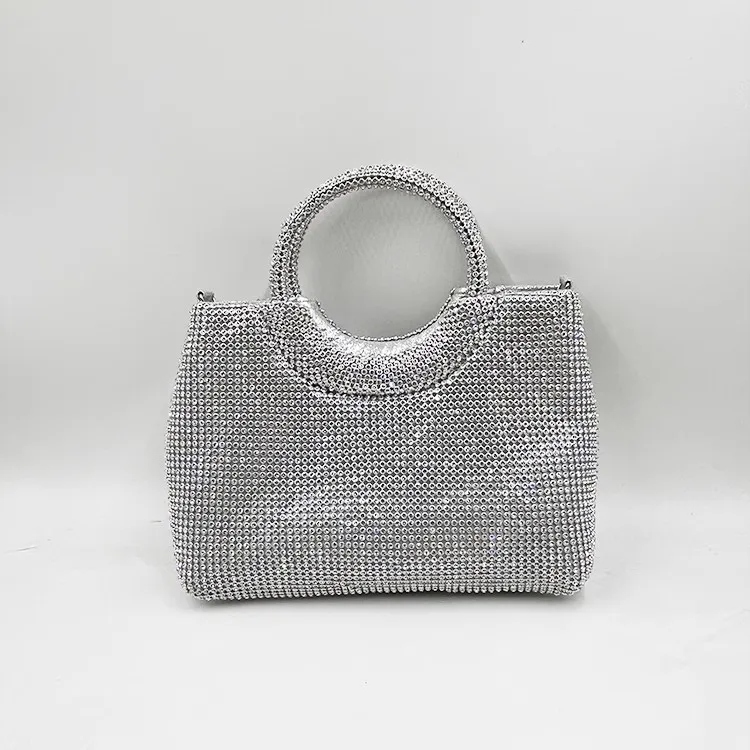 Luxury Glitter Square Bag Crystal Shiny Rhinestones Diamond Evening Bag Women\'s Handbag Wedding Party Clutch Purse Crossbody Bag