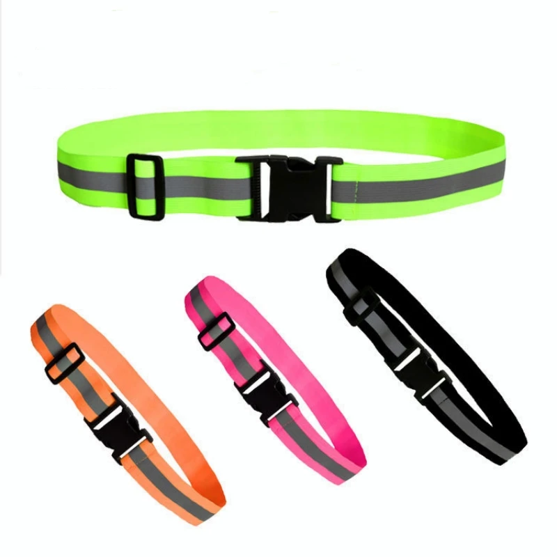 Adjustable Reflective Elastic Band Waist Protection Reflective Night Running Safety Belt for Kid Men Women