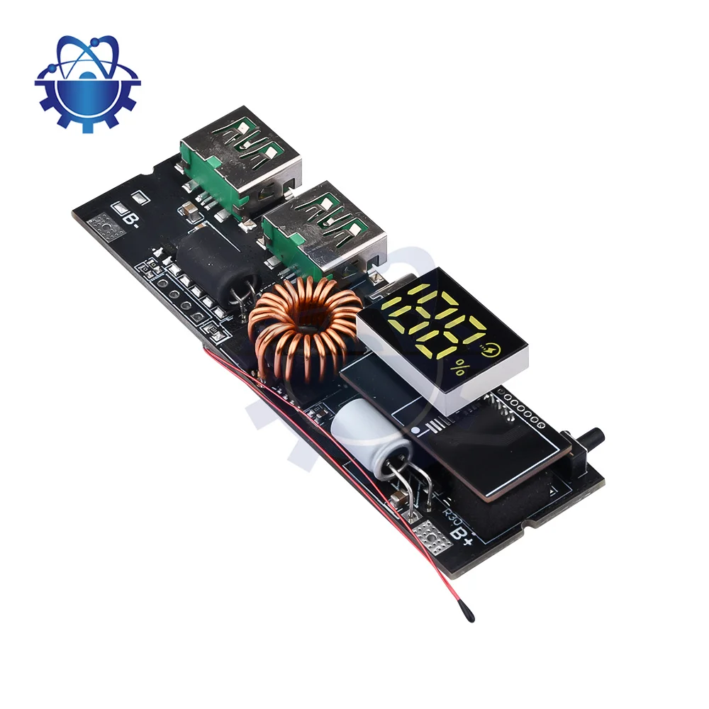 18650 Battery Charger Protection Module Power Bank PCB Module Board Dual USB Fast Charging with BMS Protection