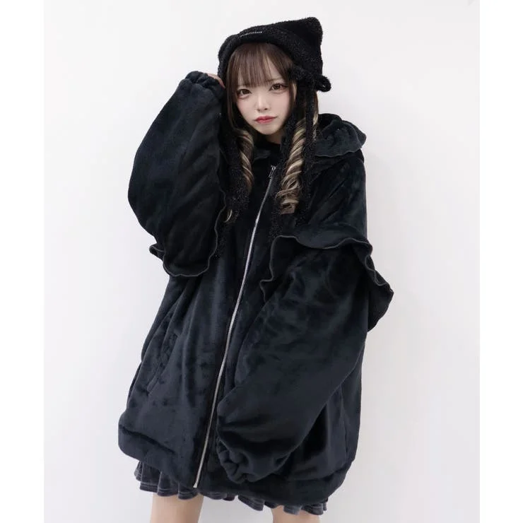 Japanese Rojita New Mine Series Subculture Lace Hooded Coat Embroidered Long-sleeved Loose Sweatshirt Jacket Oversized Hoodies