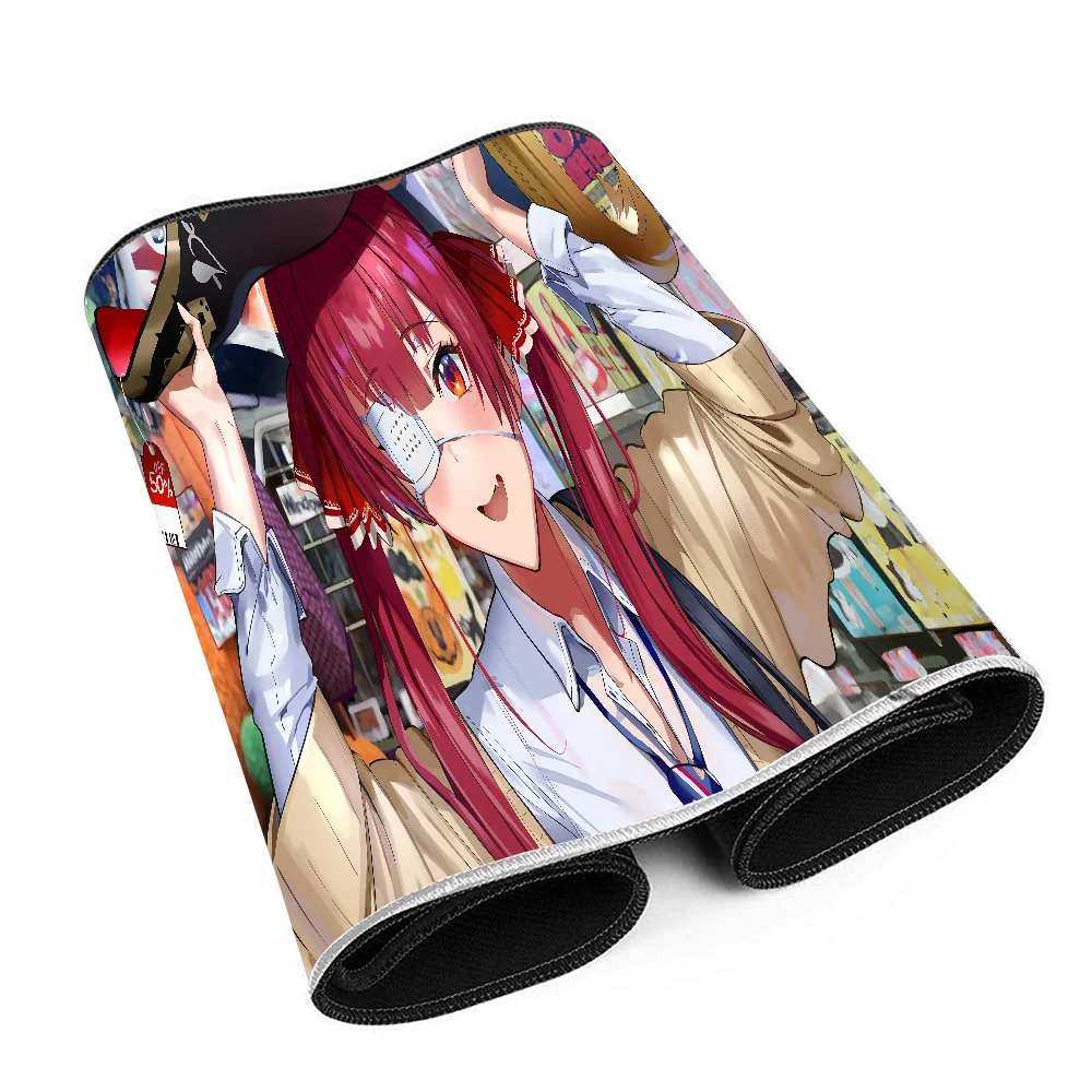 Anime Girl Hololive Houshou Marine Game Mousepad Desk Pad Gaming Accessories Prime Gaming XXL Keyboard Pad Stitched Pad Desk Pad