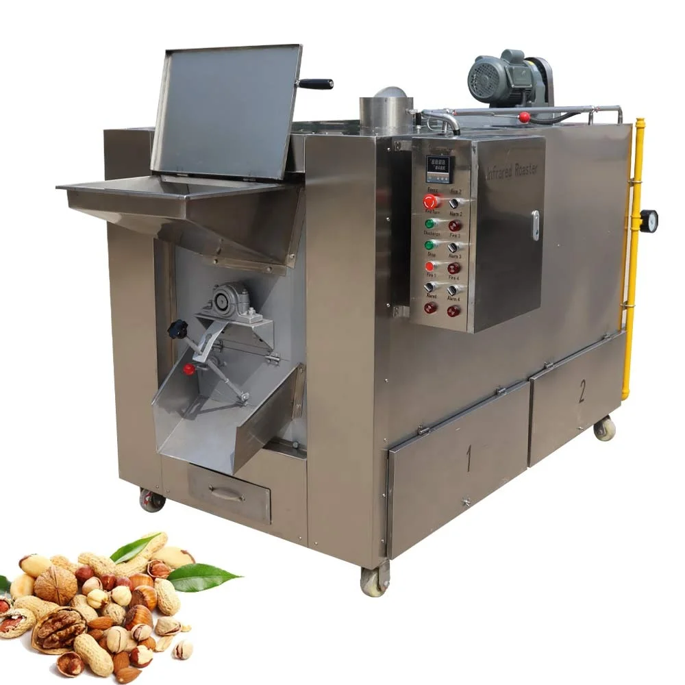 Machine Industrielle de Torréfaction de Noix de Cajou, Rôtissoire de Cacao, Haricots, Arachides, Châtaignes, Graines de Melon de Maïs, 100 KG/H