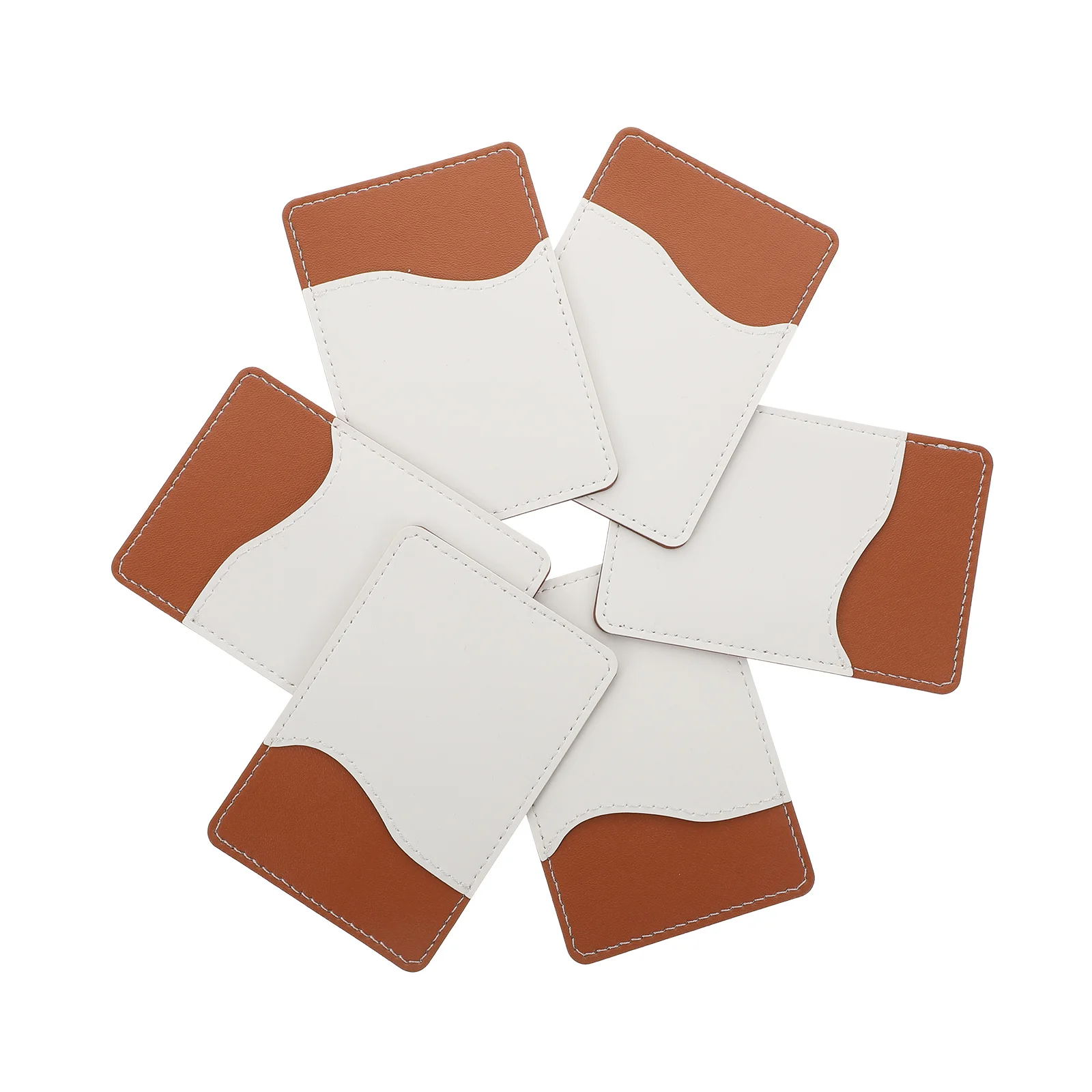 

6 Sets Dye Sublimation Card Holder Phone Accessories Cellphone Stand Sleeves Mobile Wallet Cases Heat Transfer Blank Pu