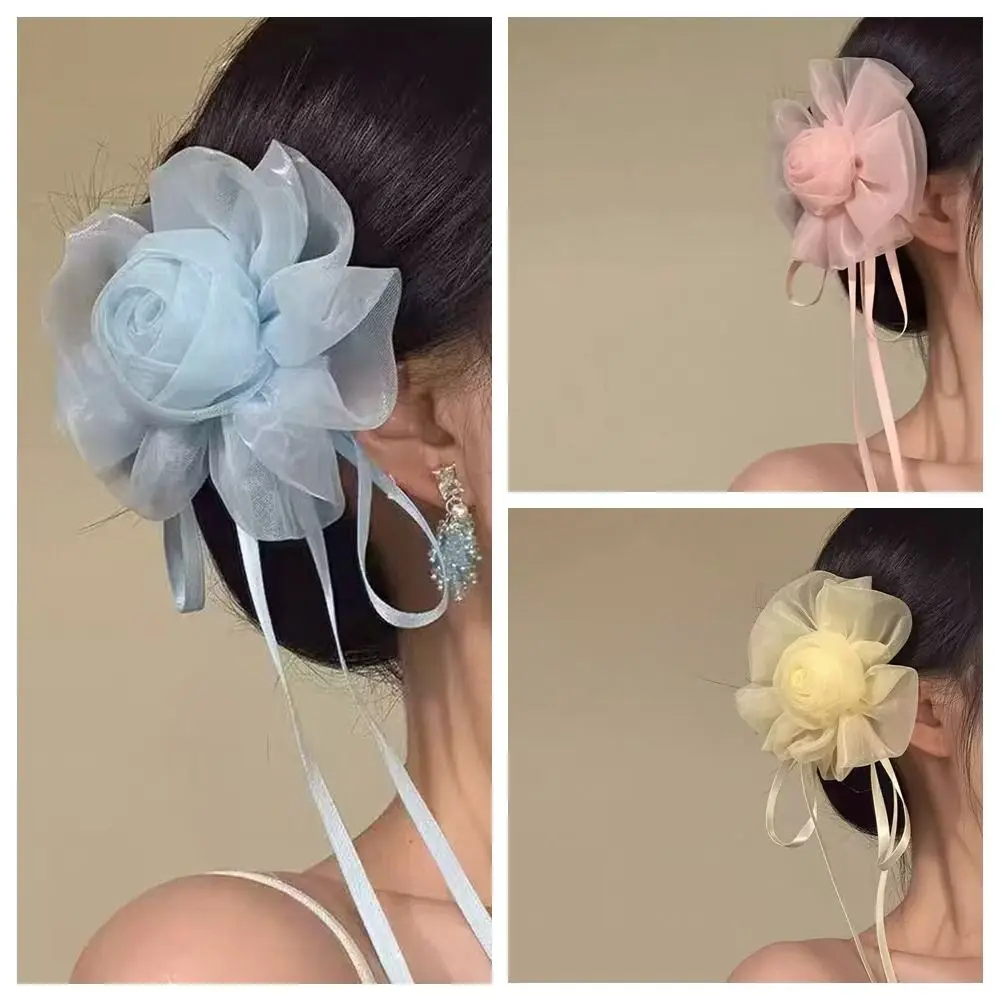 

Elegant Tassel Flower Hair Clip Side Clip Styling Headwear Duckbill Clip Hair Accessories Hairpin Women Girls