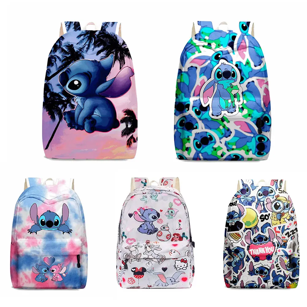 

Stitch Print Backpack Children Boys Girls Book Bag Student Schoolbag Teenager Satchel Casual Knapsack School Supplies 16 Inch