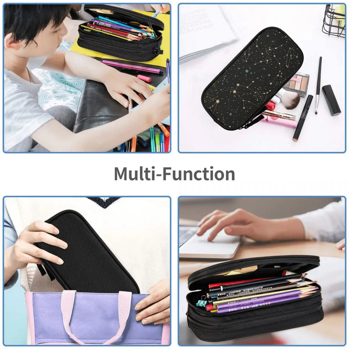 Constellation Star Clusters Galaxies Print Halloween Pencil Case for Gifts Pen Box Pencil Bag Stationery Supplies Pen Holder Bag
