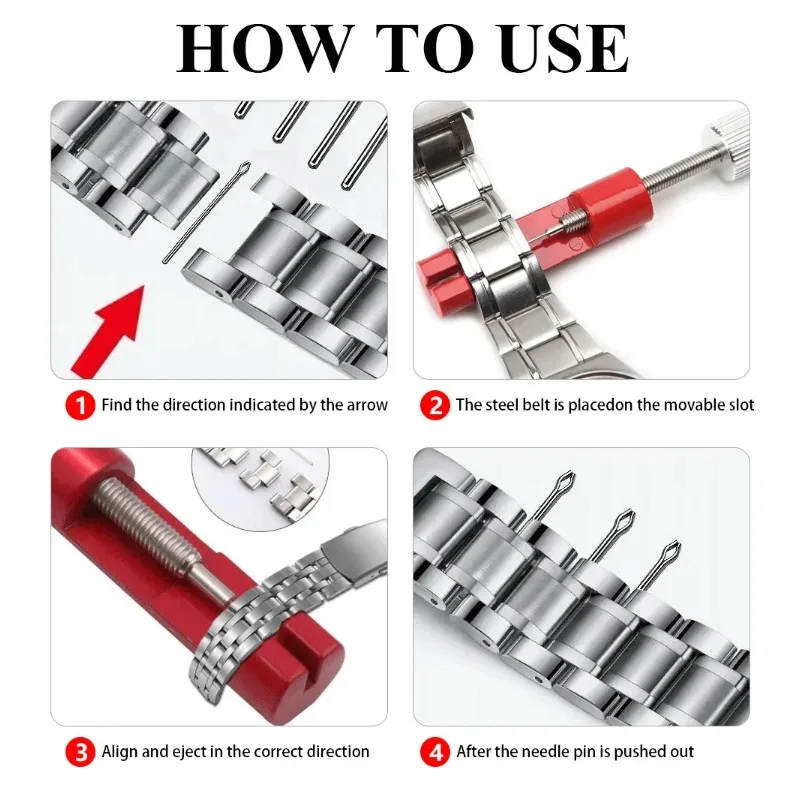 Metal strap tool strap repair and disassembly device kit, repair watch accessories ,including 3 additional mini strap tools