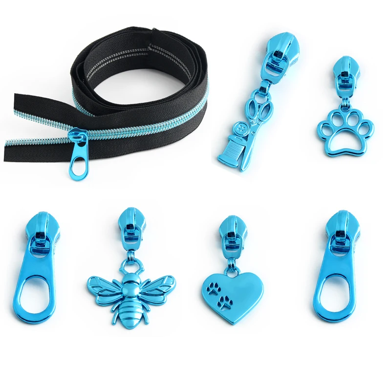 

5PCS 35/39/42/45mm Bee Dog Claw Sewing 5# Nylon Puller Bag Clothes Simple Removable Puller Slider DIY Handicraft Accessories