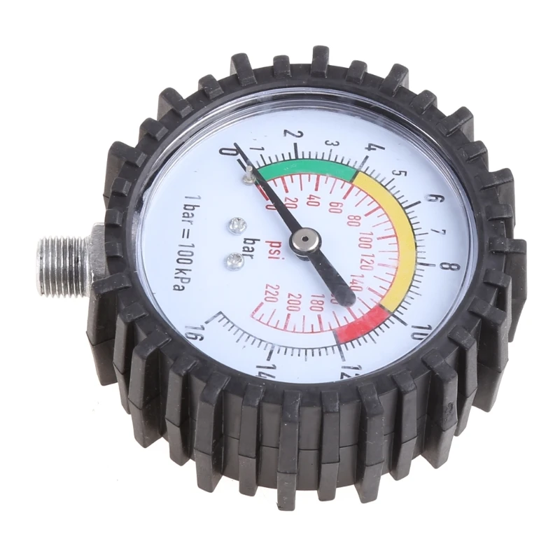 Digital Manometer High Pressure Gauge Bottom Connector & Rubber Protector Resolution 0.1psi for Car Motorcycle