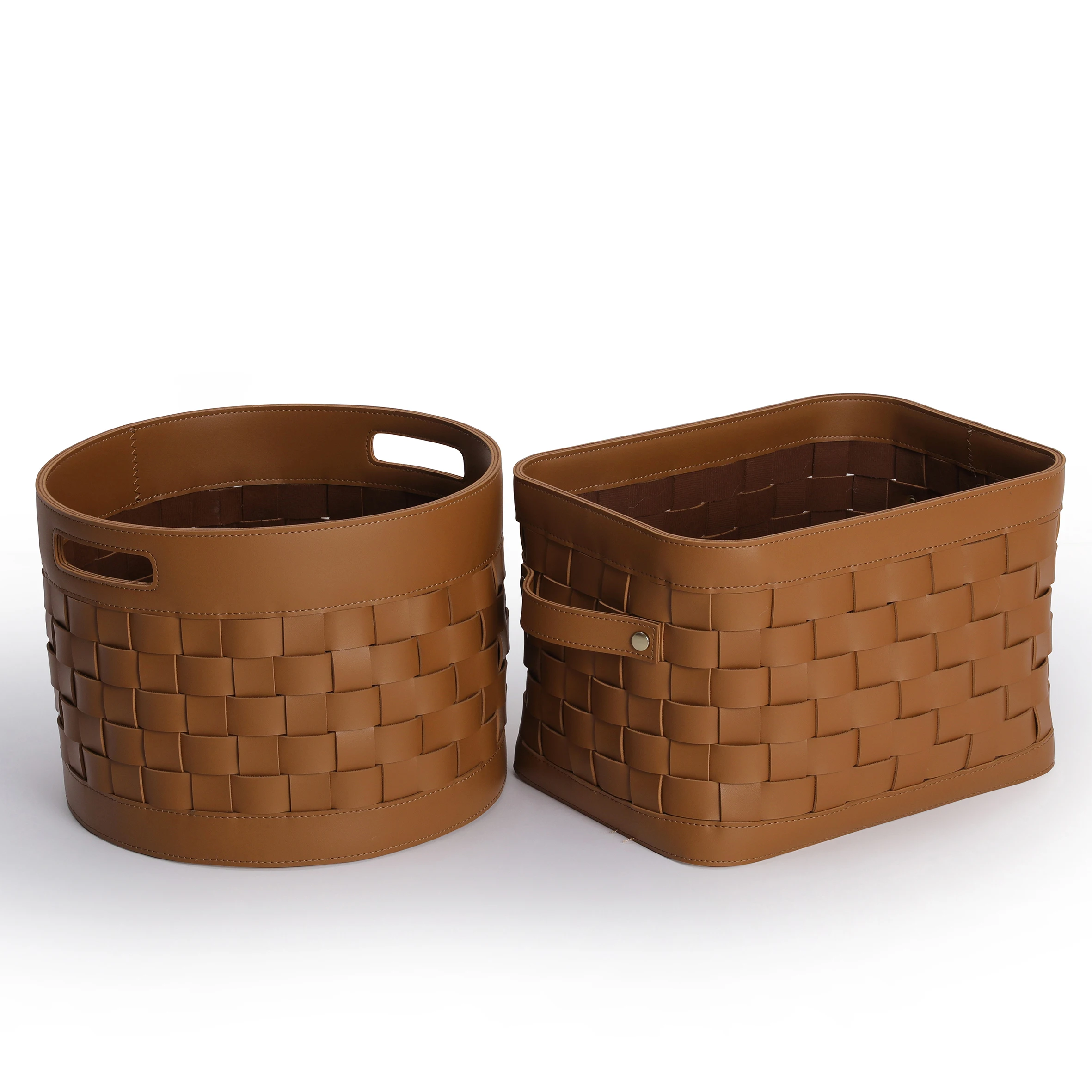 Leather Woven Storage Basket Box Nordic Cloakroom Underwear Bra Soft Home Furnishings Furnishings