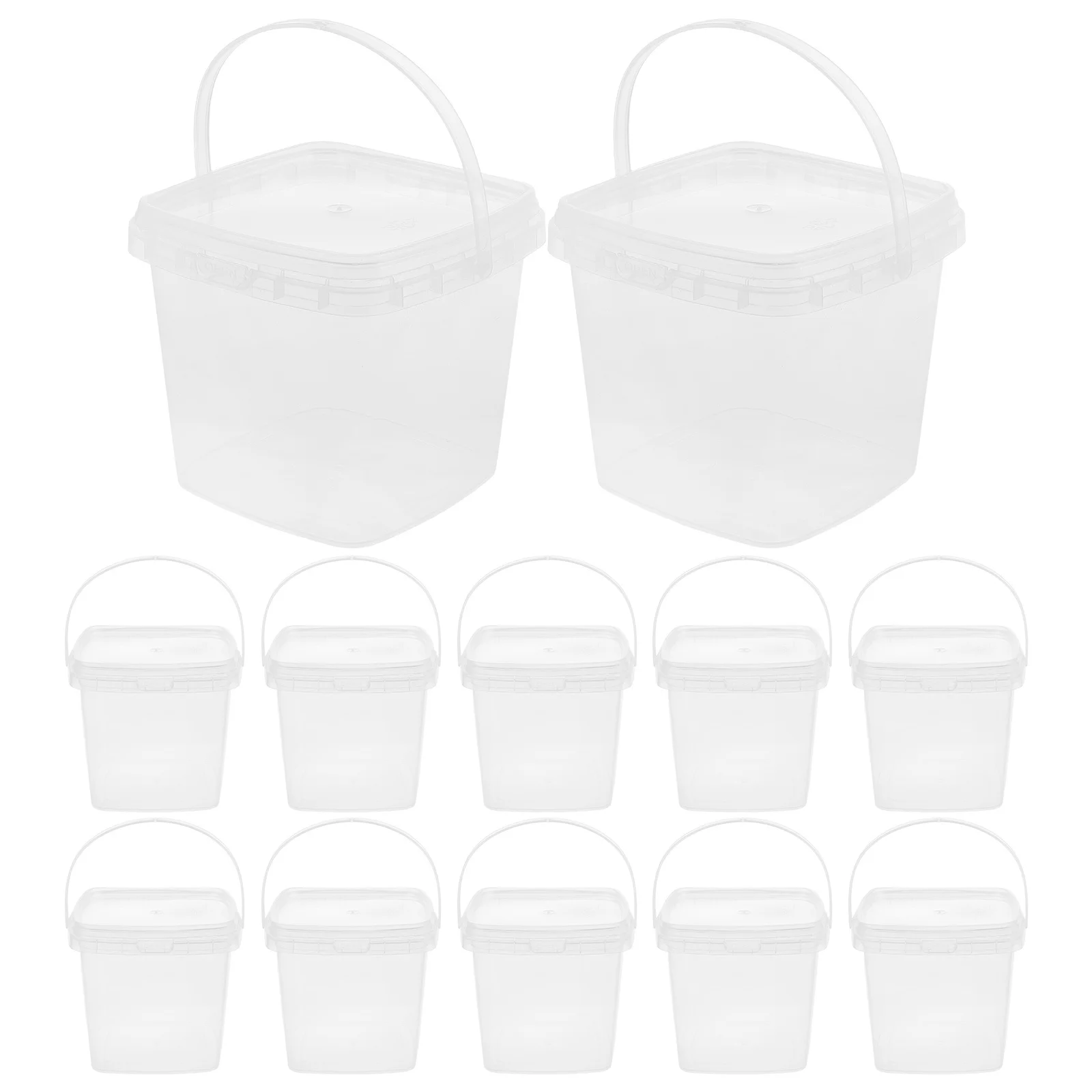 

12Pcs Ice Cream Containers for Freezer Clear Lidded Buckets Small Storage Bins for Snacks Condiments Homemade Desserts Kitchen