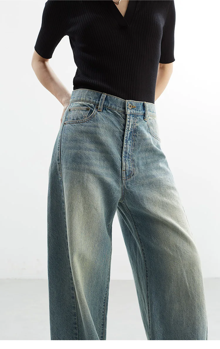 A Must-Have for Pear-Shaped Figures~ High-Waisted Casual Jeans, Cotton and Linen Wide-Leg Pants That Cover the Body, Women's Long Pants, New Spring 2026 Style