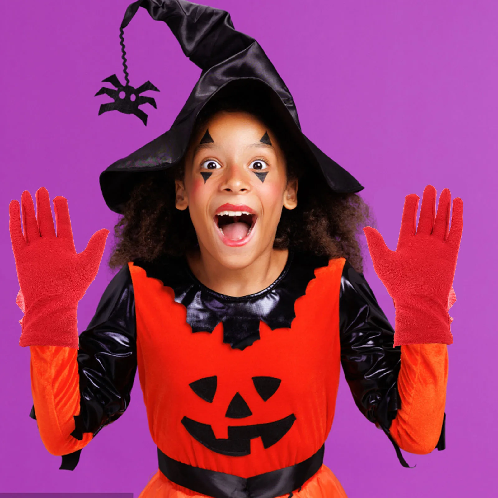 

Performance Gloves Furry Women Red Costume Cosplay Chritmas Short Women's Cute Mittens