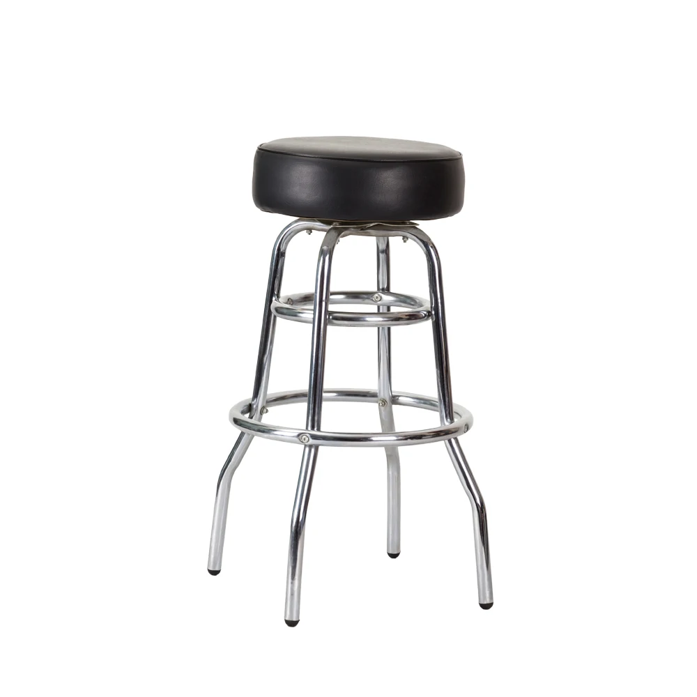 

Modern Design Chrome Restaurant Metal Cushion Swivel Counter Bar Stools for Hotels Dining and Outdoor Use
