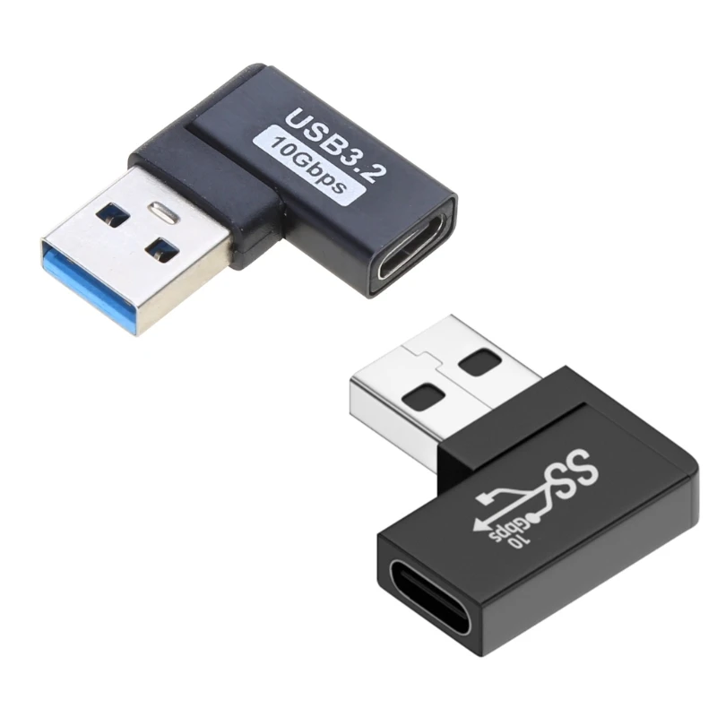 ADWE 90 องศาขวาขึ้นลงมุม USB3.0 ชายประเภท C หญิงอะแดปเตอร์สำหรับแล็ปท็อป PC เครื่องชาร์จ extension Converter