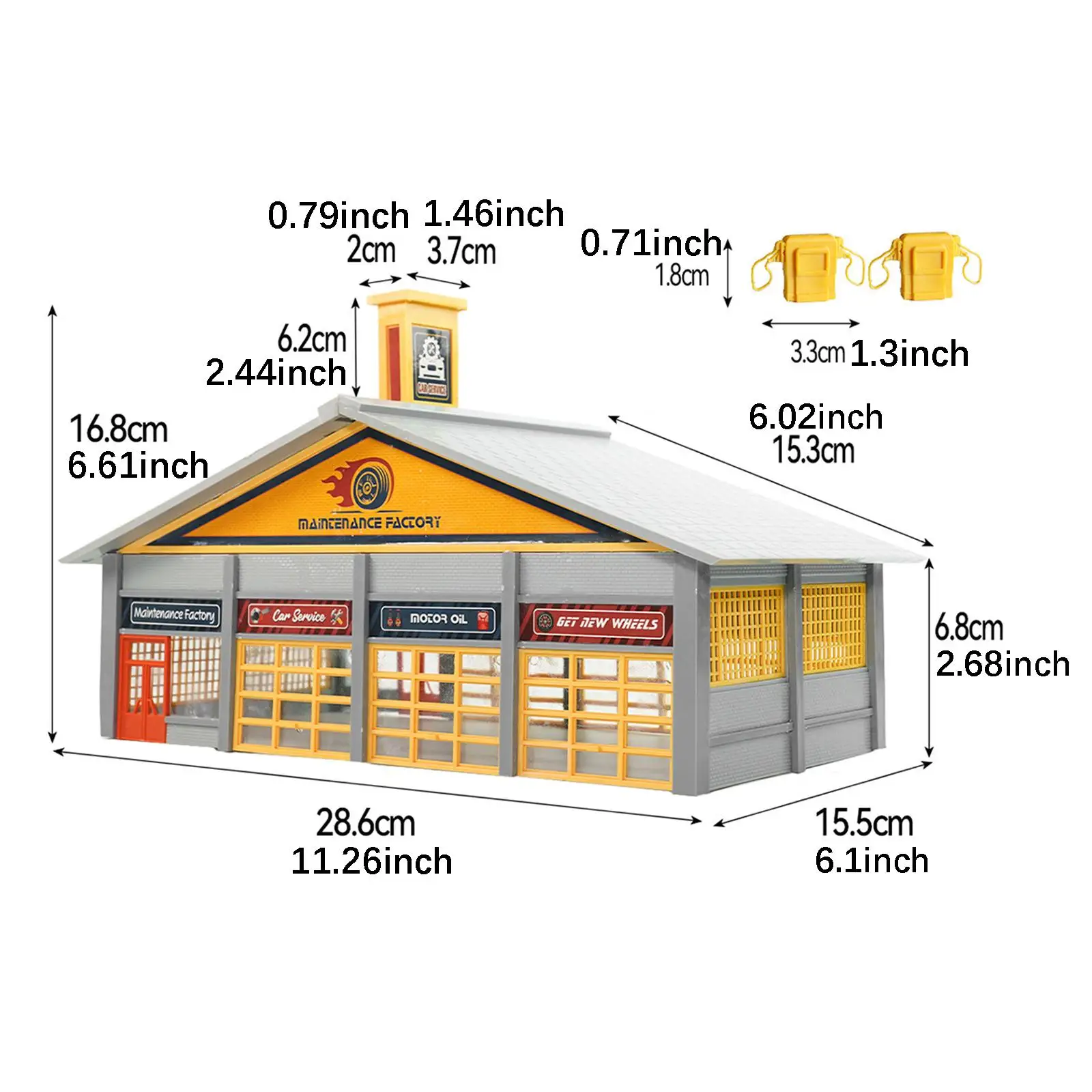 Model Railway Scenery HO Scale Miniature Repair Workshop ABS DIY Auto Service Shop Kit Sand Table Decor for Architecture Display