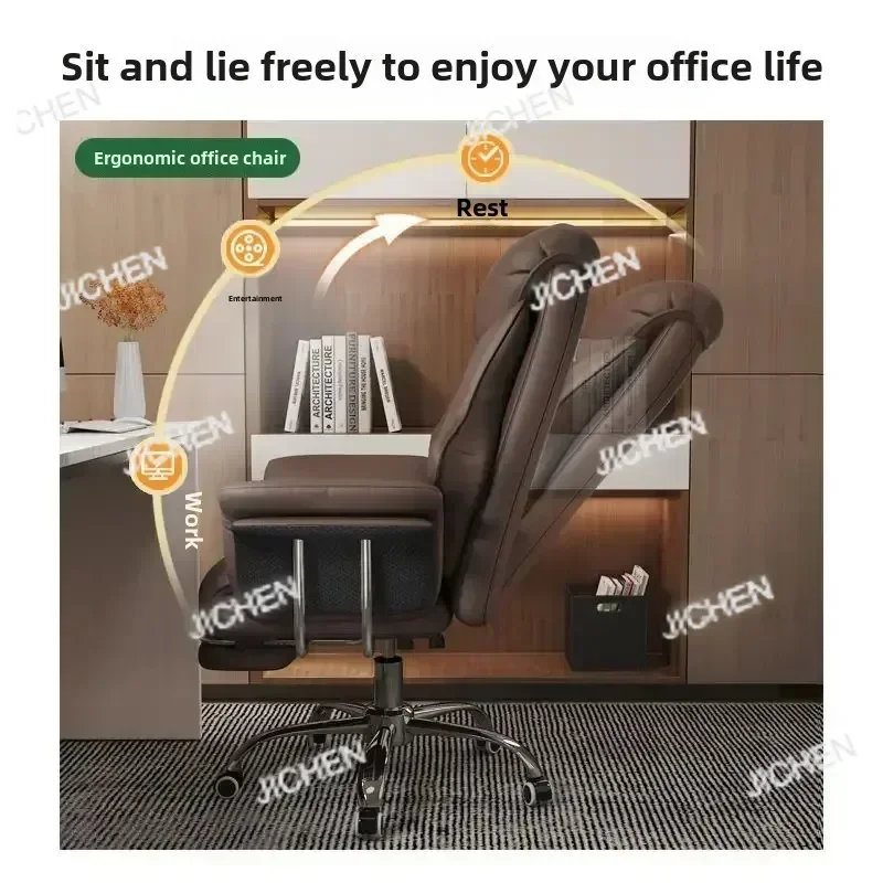 ZQT Home Office Chair Ergonomic Task Chairs With Wheels PU Leather Computer Desk Chair Executive Chair Swivel Rolling For Adult