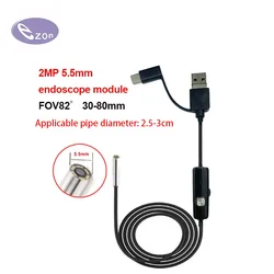 2MP 1080P  USB high-definition endoscope  diameter 5mm pipe auto repair inspection using OV2740 USB camera EZ-EZ50S-1080P