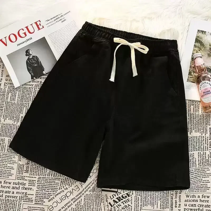 Summer Hot Selling Elastic Denim Shorts, Summer Five Quarter High Waisted Thin Fit, Loose Fit, Small and Wide Leg Pants, Unisex