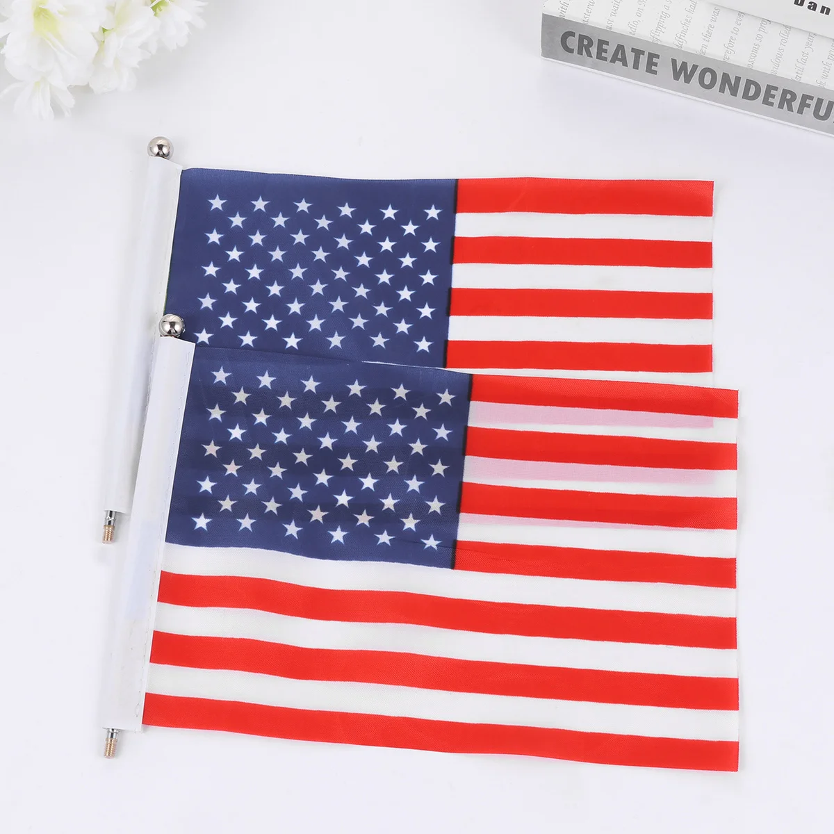 

1pc 21X14Cm Desktop Decor Polyester National Stick For Home Office Table Display Uv Resistant Mini Flag Britain Us Flag