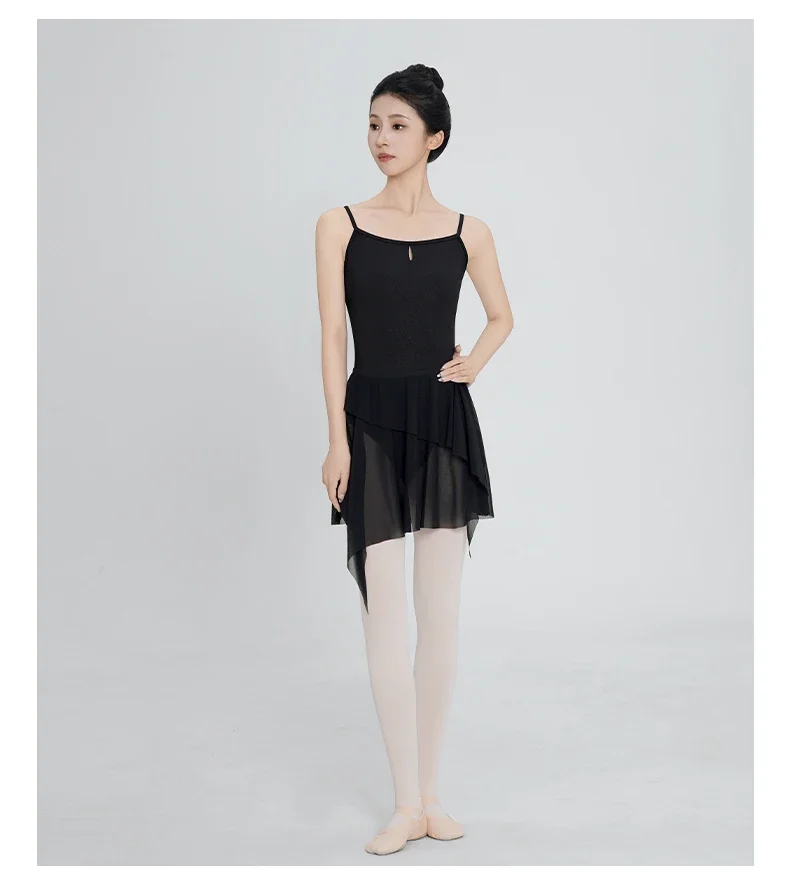 Ballett-Trikot für Damen, Tanz-Ganzanzug für Erwachsene, Gymnastik-Unterhemd, Body für Ballett, Yoga, Aerobic-Übungen – Detail 9