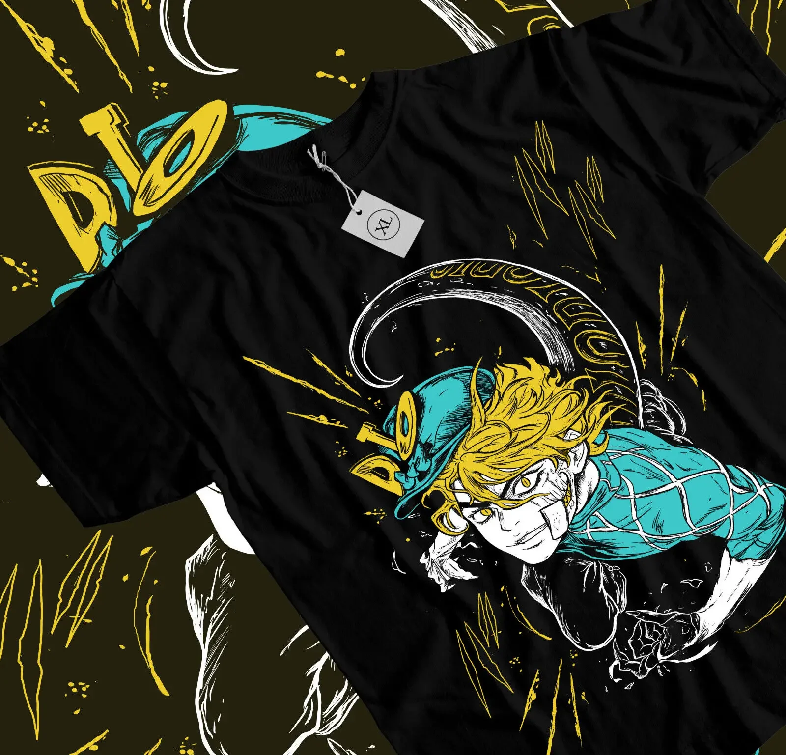 

Jojo s Bizarre Diego Brando T-shirt Anime Manga Graphic Tee All Size Black Shirt