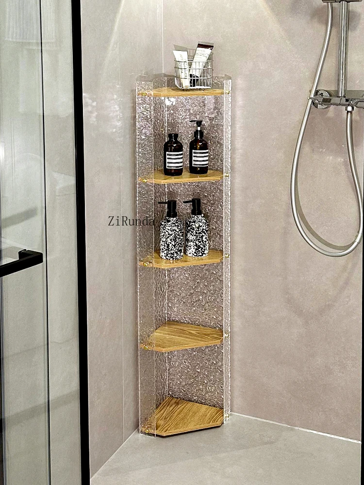 

Средневековая акриловая ванная комната, боковая напольная стойка для туалета, душа, треугольная стойка для геля для душа