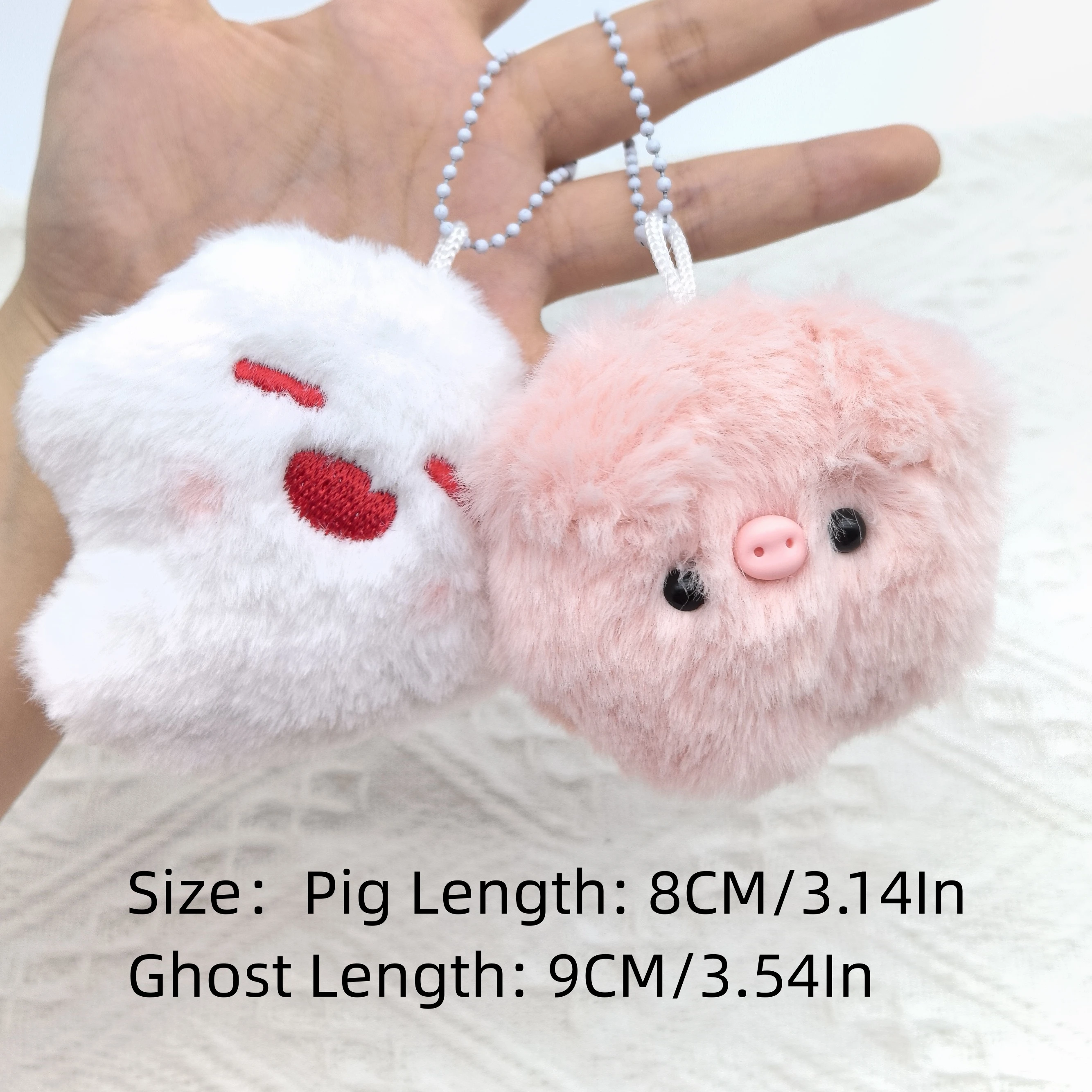 1Pc Genshin Hutao Ghost Pink Pig Key Chain Girl\'s Boy\'s Keyring Cute Knapsack Embellishments Key Accessories Women\'s Keychains