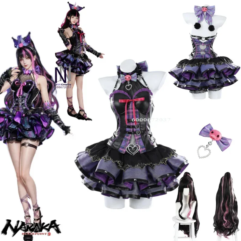 

Game Naraka: Bladepoint Yu Linglong Cosplay Costume Top Quality Anime Purple Lolita Cute Dress for Women Girls Roleplay ComicCon